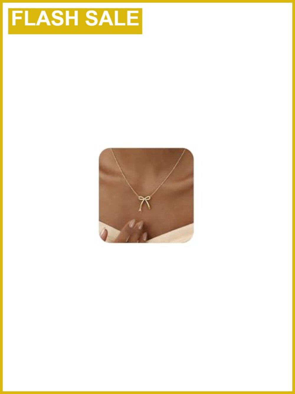 14K Gold Plated Stainless Steel Waterproof Bow Initial Choker Necklace Women